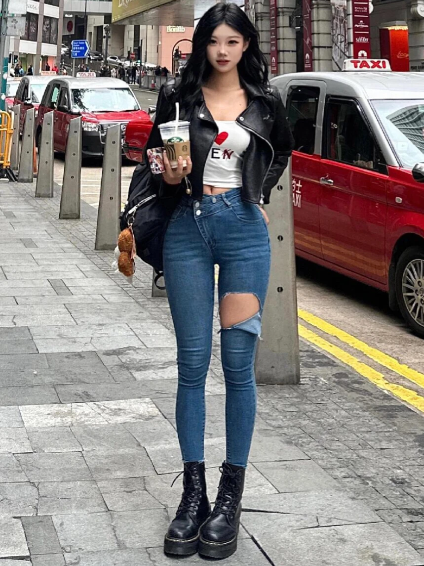 High Waist Retro Versatile Hole Pencil Jeans Women's Spring New Sle Korean Design Sense Double Bule Side Bule Denim Pants
High Waist Retro Versatile Hole Pencil Jeans Women's Spring New Sle Korean Design Sense Double Bule Side Bule Denim Pants