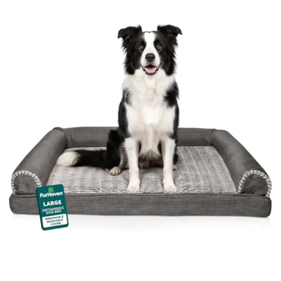 Orthopedic Dog Bed for/ Dogs w/ Removable Bolsters and Washable Cover For Dogs Up to 55 lbs - Luxe Faux Fur and Performance Lin
Orthopedic Dog Bed for/ Dogs w/ Removable Bolsters and Washable Cover For Dogs Up to 55 lbs - Luxe Faux Fur and Performance Lin