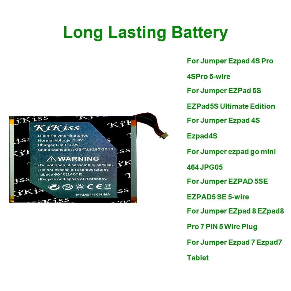 Laptop Battery Durable 38113127 ( 5LINES ) EZPAD7 3400-11000mAh For Jumper Ezpad 5-Wire GO 4S 5S 5SE 7 8 464 Laptop Pro Mini
Laptop Battery Durable 38113127 ( 5LINES ) EZPAD7 3400-11000mAh For Jumper Ezpad 5-Wire GO 4S 5S 5SE 7 8 464 Laptop Pro Mini