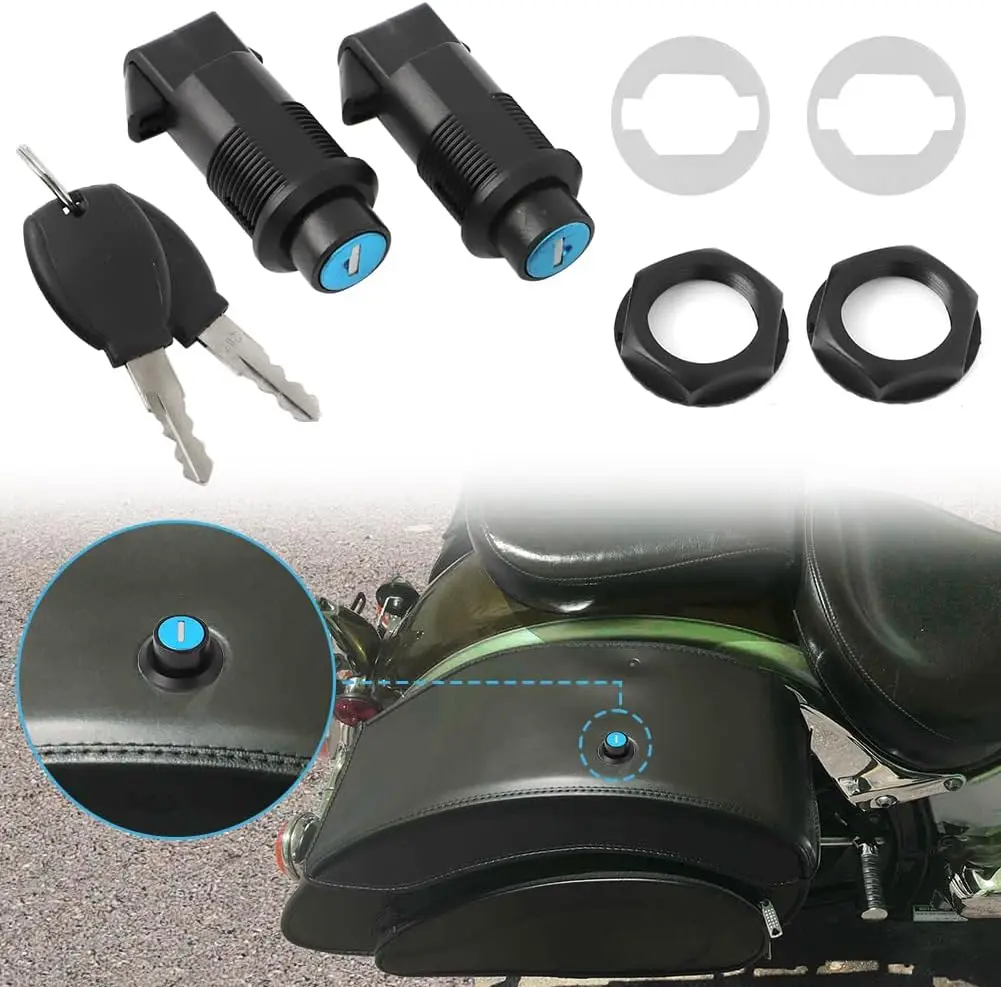 Motorcycle Locks Set with Keys Trunk Fits Universal RS Hard Saddlebags For Honda Yamaha Kawasaki Suzuki/Harley and more
Motorcycle Locks Set with Keys Trunk Fits Universal RS Hard Saddlebags For Honda Yamaha Kawasaki Suzuki/Harley and more