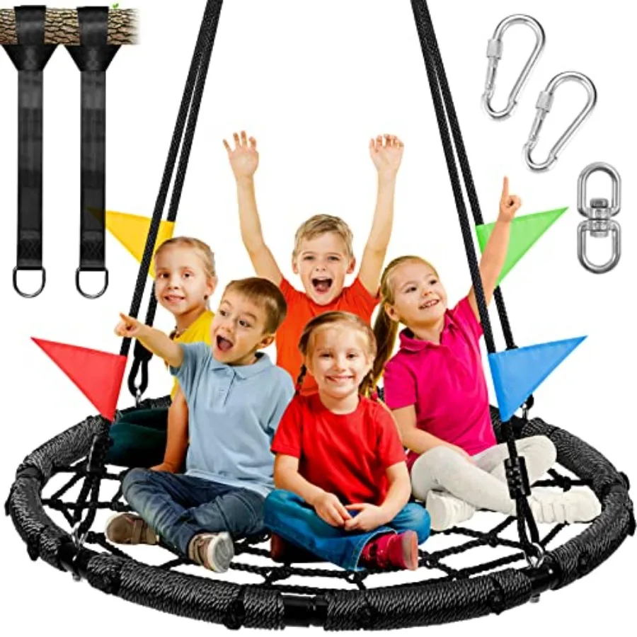 Spider Web Tree Swg for and Adult Outdoor Saucer Net Round Swg with Steel Frame and 2 Hangg Straps and Turnbuckle - Large Platf
Spider Web Tree Swg for and Adult Outdoor Saucer Net Round Swg with Steel Frame and 2 Hangg Straps and Turnbuckle - Large Platf