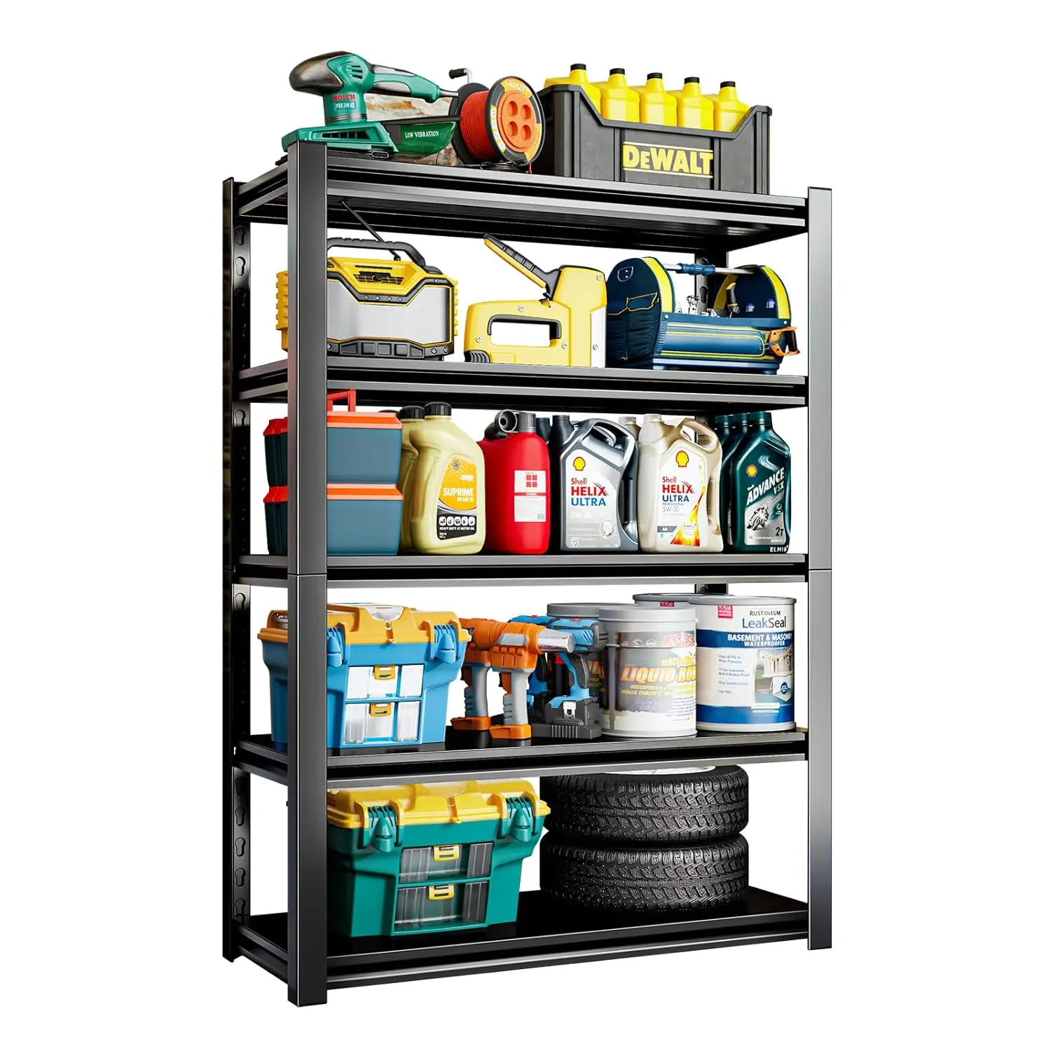 5 Tier Garage Shelving Units 72"H Storage Adjustable Shelves 2000LBS Heavy Duty Metal Shelves Utility Industrial, Customized
5 Tier Garage Shelving Units 72"H Storage Adjustable Shelves 2000LBS Heavy Duty Metal Shelves Utility Industrial, Customized