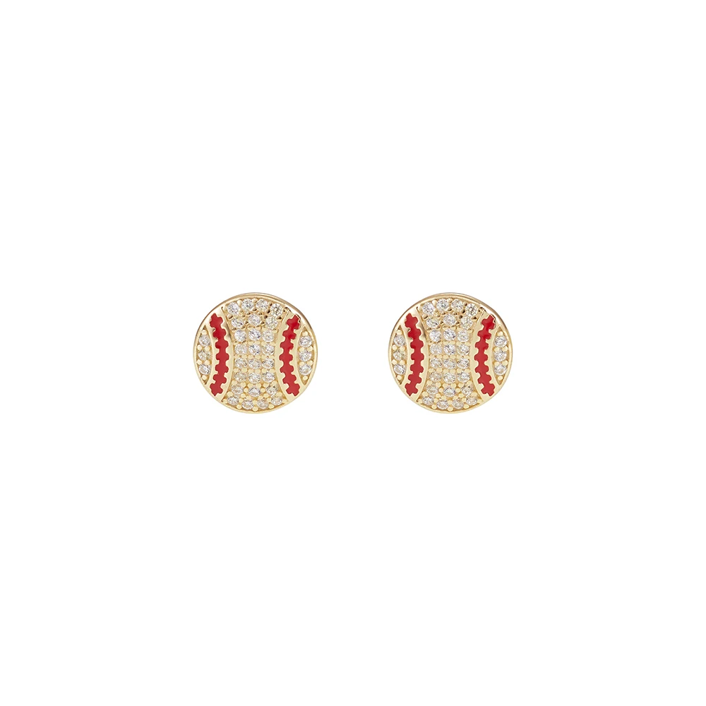 S925 Silver Stud Earrings Baseball Earring for Women Men Plated 14K Gold Gift Unique Design
S925 Silver Stud Earrings Baseball Earring for Women Men Plated 14K Gold Gift Unique Design