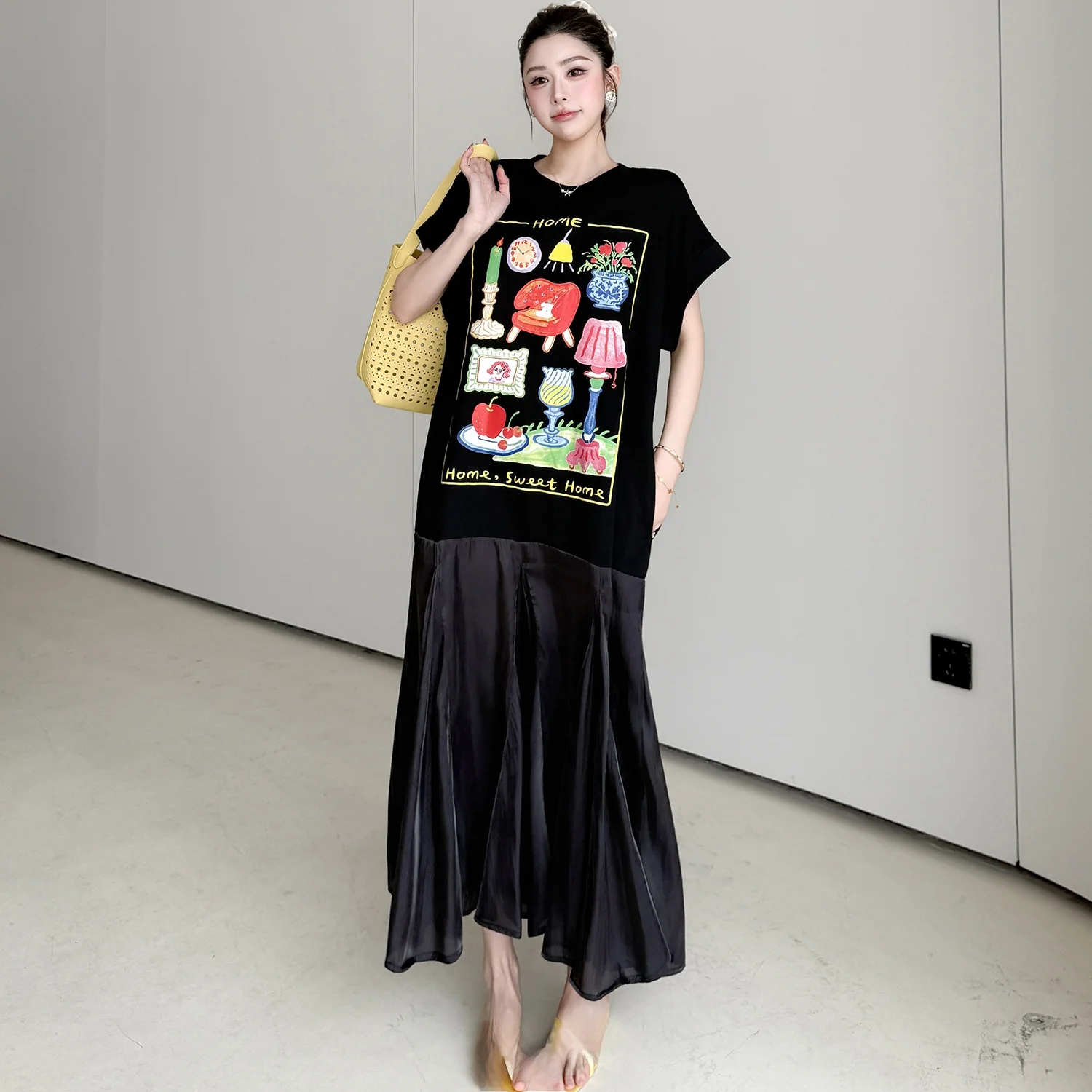 Summer Fashion round Neck Fruit Flower Print Long Dress Splice Hem Short Sleeve Dress Women's Clothing Ethnic Costume Stage C...
Summer Fashion round Neck Fruit Flower Print Long Dress Splice Hem Short Sleeve Dress Women's Clothing Ethnic Costume Stage C...
