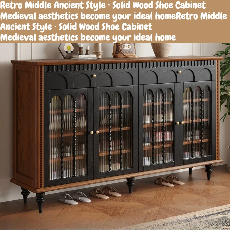 Mid-Century Modern Shoe Cabinet With Glass Doors Vintage Black Shoe Organizer Large Capacity Entryway Storage Hallway Furniture
Mid-Century Modern Shoe Cabinet With Glass Doors Vintage Black Shoe Organizer Large Capacity Entryway Storage Hallway Furniture