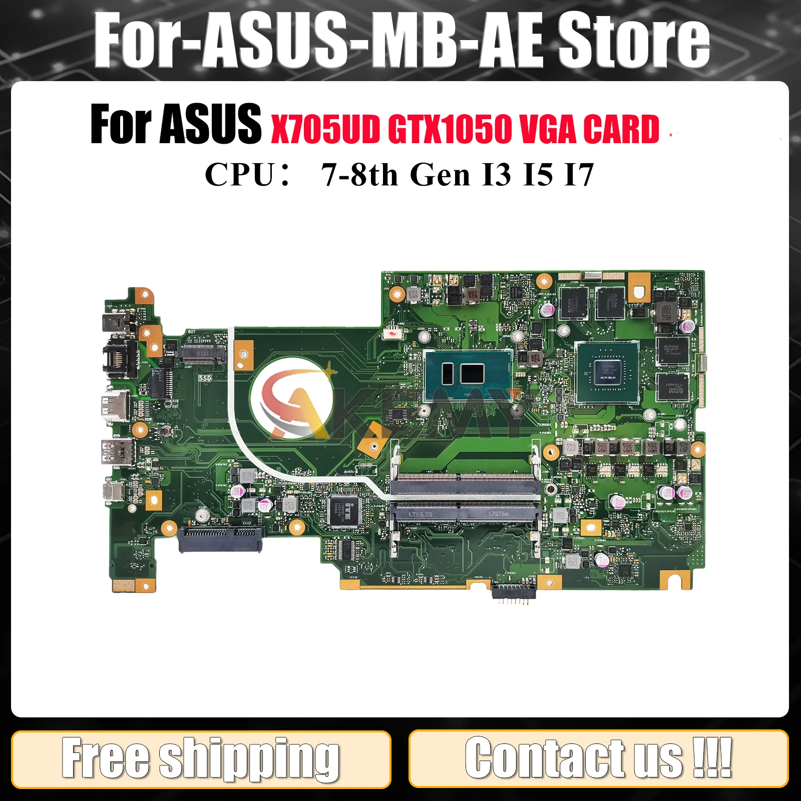 X705UD Laptop Motherboard For ASUS VivoBook X705UBR X705UB X705UN X705UVP X705UNR X705U X705UQ X705UF Mainboard W/ I3 I5 I7 CPU
X705UD Laptop Motherboard For ASUS VivoBook X705UBR X705UB X705UN X705UVP X705UNR X705U X705UQ X705UF Mainboard W/ I3 I5 I7 CPU