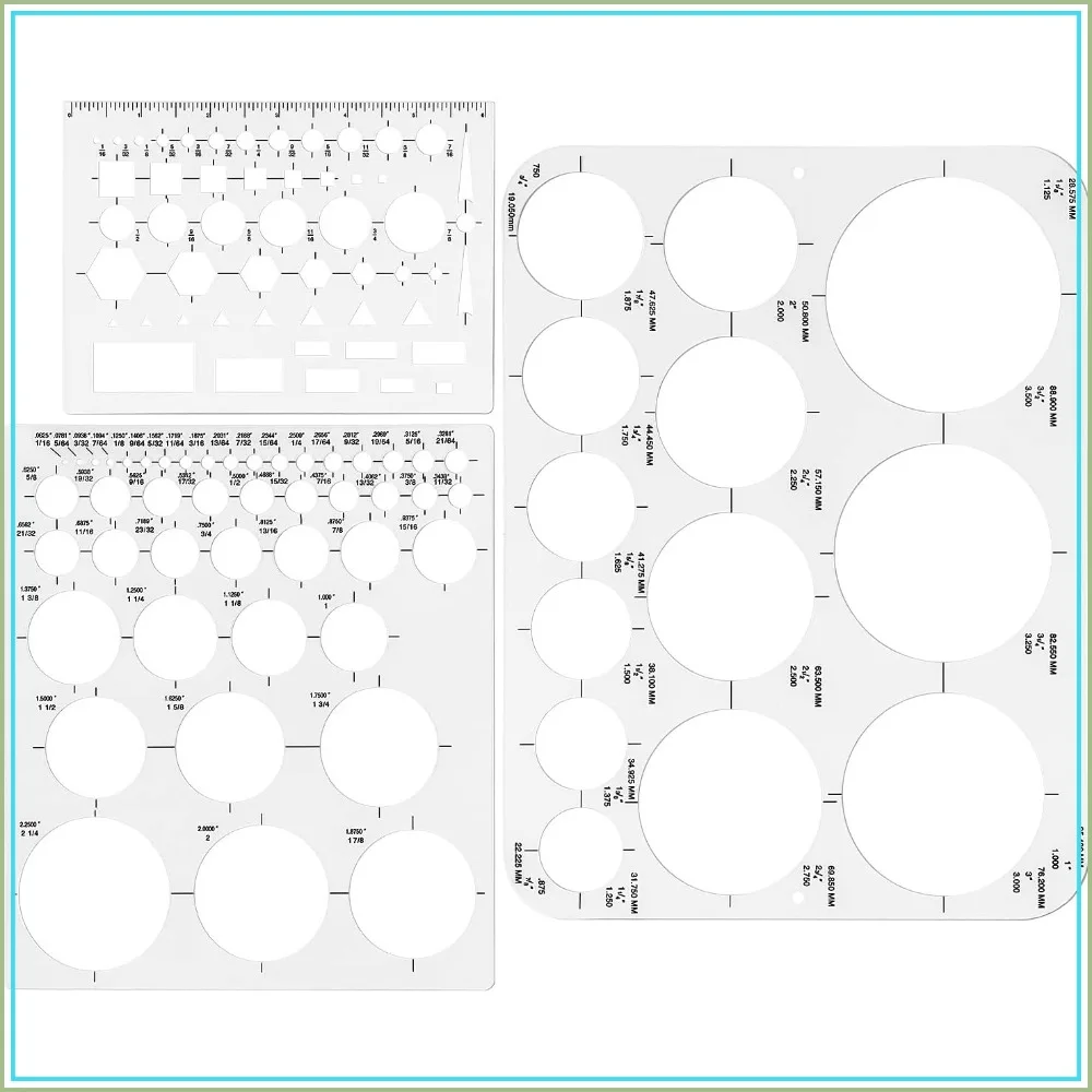 Circle Stencil Templates for Drafting, Office & School, 3 Pack
Circle Stencil Templates for Drafting, Office & School, 3 Pack