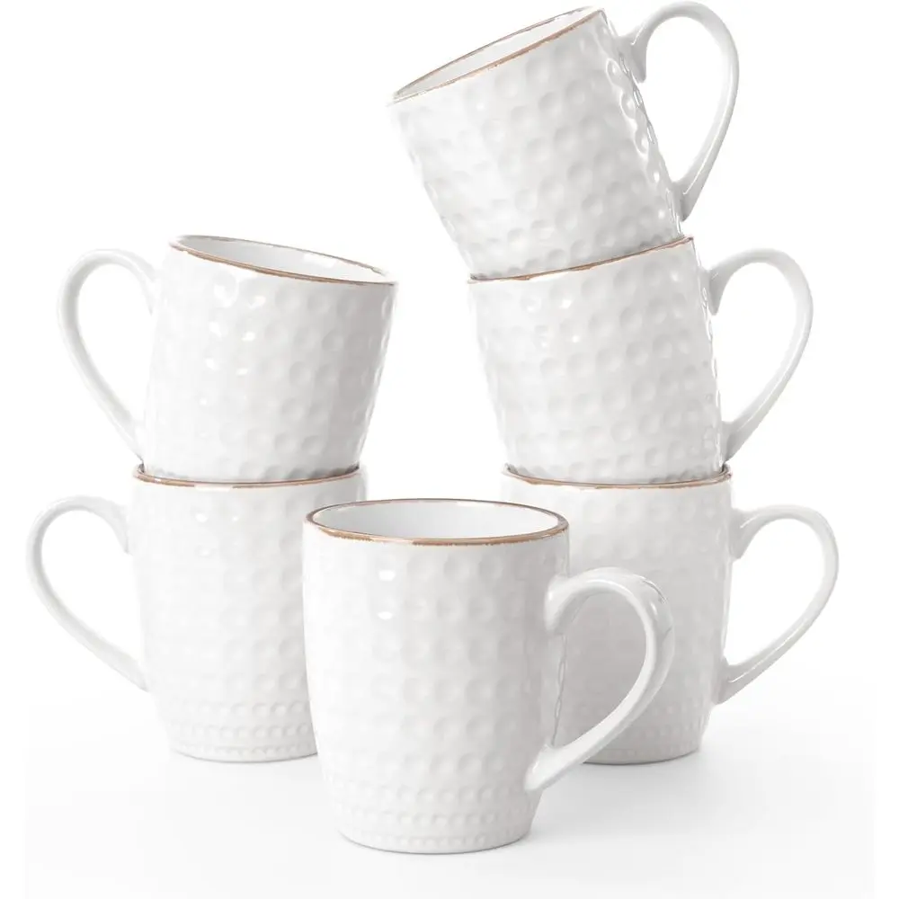 Набор из 6 керамических кружек, 12 унций, для кофе, чая, молока, безопасны для микроволновой печи и посудомоечной машины, с белым круговым дизайном
Набор из 6 керамических кружек, 12 унций, для кофе, чая, молока, безопасны для микроволновой печи и посудомоечной машины, с белым круговым дизайном