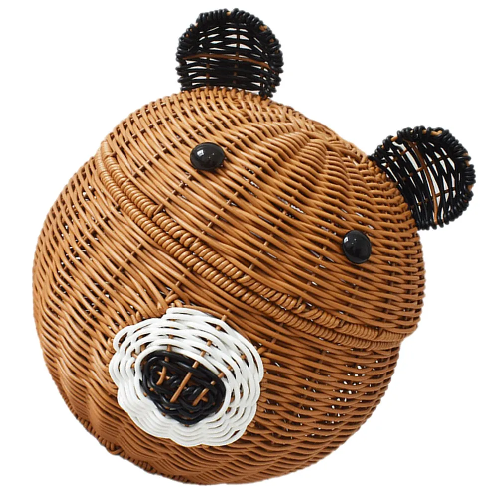 Плетеная корзина для хранения в форме медведя с крышкой, имитация ротанга, настольный органайзер для фруктов и закусок, маленькие корзинки для хранения
Плетеная корзина для хранения в форме медведя с крышкой, имитация ротанга, настольный органайзер для фруктов и закусок, маленькие корзинки для хранения