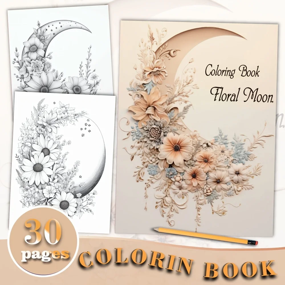 Upgraded Exquisite 32-Page Adult Coloring Book - Flower and Moon Design - 8.3X 11.7inch | Ideal Relaxation Gift | A Great Gift Option for Birthdays, Mother's Day, Valentine's Day, Halloween, Christmas, and Other Holidays.
Upgraded Exquisite 32-Page Adult Coloring Book - Flower and Moon Design - 8.3X 11.7inch | Ideal Relaxation Gift | A Great Gift Option for Birthdays, Mother's Day, Valentine's Day, Halloween, Christmas, and Other Holidays.