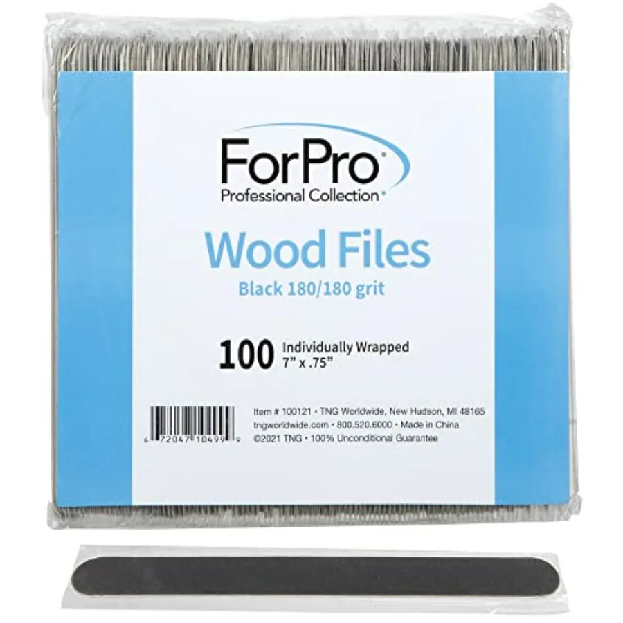 ForPro Professional Collection Wood Nail File, Black, 180/180 Grit, Double-Sided Manicure and Pedicure Nail Files, 7" L x.75" W
ForPro Professional Collection Wood Nail File, Black, 180/180 Grit, Double-Sided Manicure and Pedicure Nail Files, 7" L x.75" W