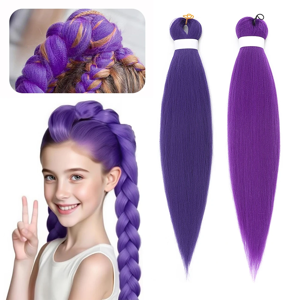 Long Purple Braiding Hair Pre Stretched Synthetic Braiding hair Extensions for Braids, Purple Hair Extensions for Stage Party
Long Purple Braiding Hair Pre Stretched Synthetic Braiding hair Extensions for Braids, Purple Hair Extensions for Stage Party
