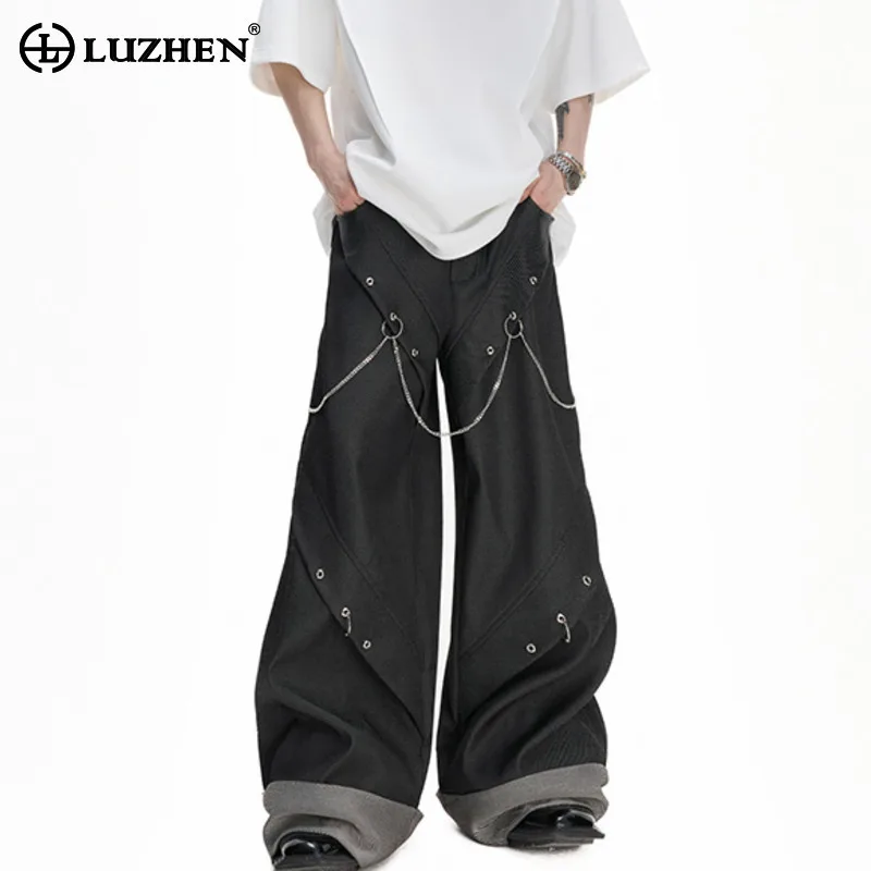 LUZHEN Original Metal Chain Decorate Patchwork Design Loose Wide Leg Denim Pants Men's 2025 New Street Fashion Trousers JY2956
LUZHEN Original Metal Chain Decorate Patchwork Design Loose Wide Leg Denim Pants Men's 2025 New Street Fashion Trousers JY2956