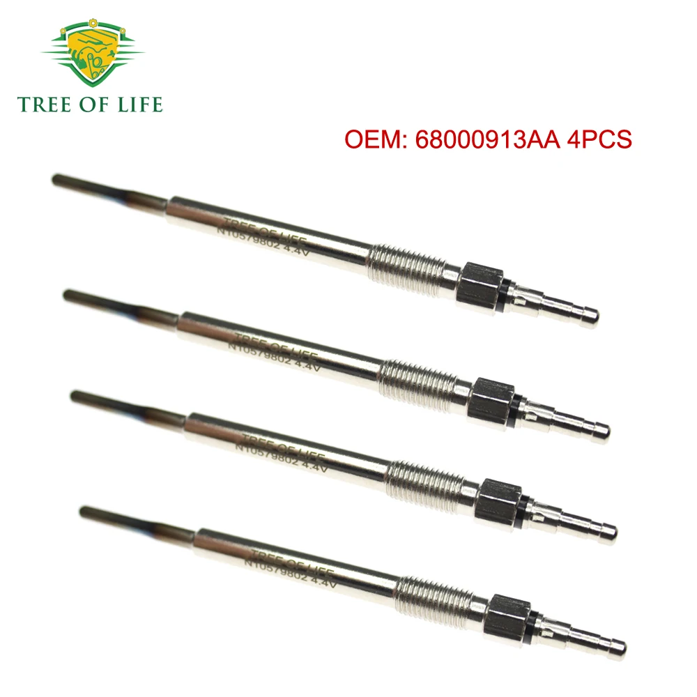 4X 4.4V Glow Plugs For Dodge Caliber Avenger Chrysler Sebring III Jeep Compass Patriot 2.0 CRD 2007-2010 0250403002 68000913AA
4X 4.4V Glow Plugs For Dodge Caliber Avenger Chrysler Sebring III Jeep Compass Patriot 2.0 CRD 2007-2010 0250403002 68000913AA