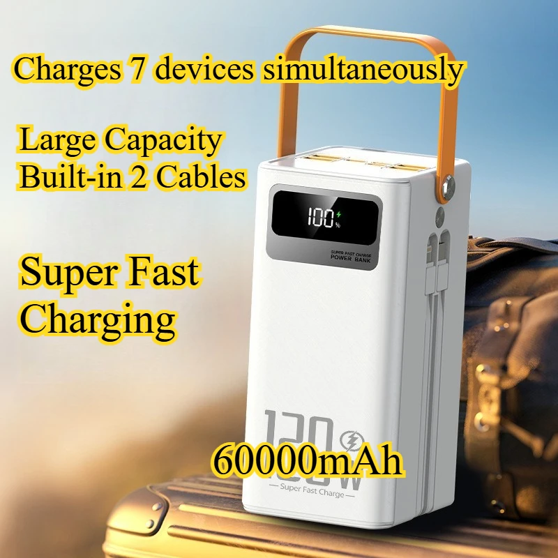 60000mAh 120W Fast Charging Power Bank Portable Outdoor Camping External Battery Powerbank For Phone Laptop Live Broadcast
60000mAh 120W Fast Charging Power Bank Portable Outdoor Camping External Battery Powerbank For Phone Laptop Live Broadcast