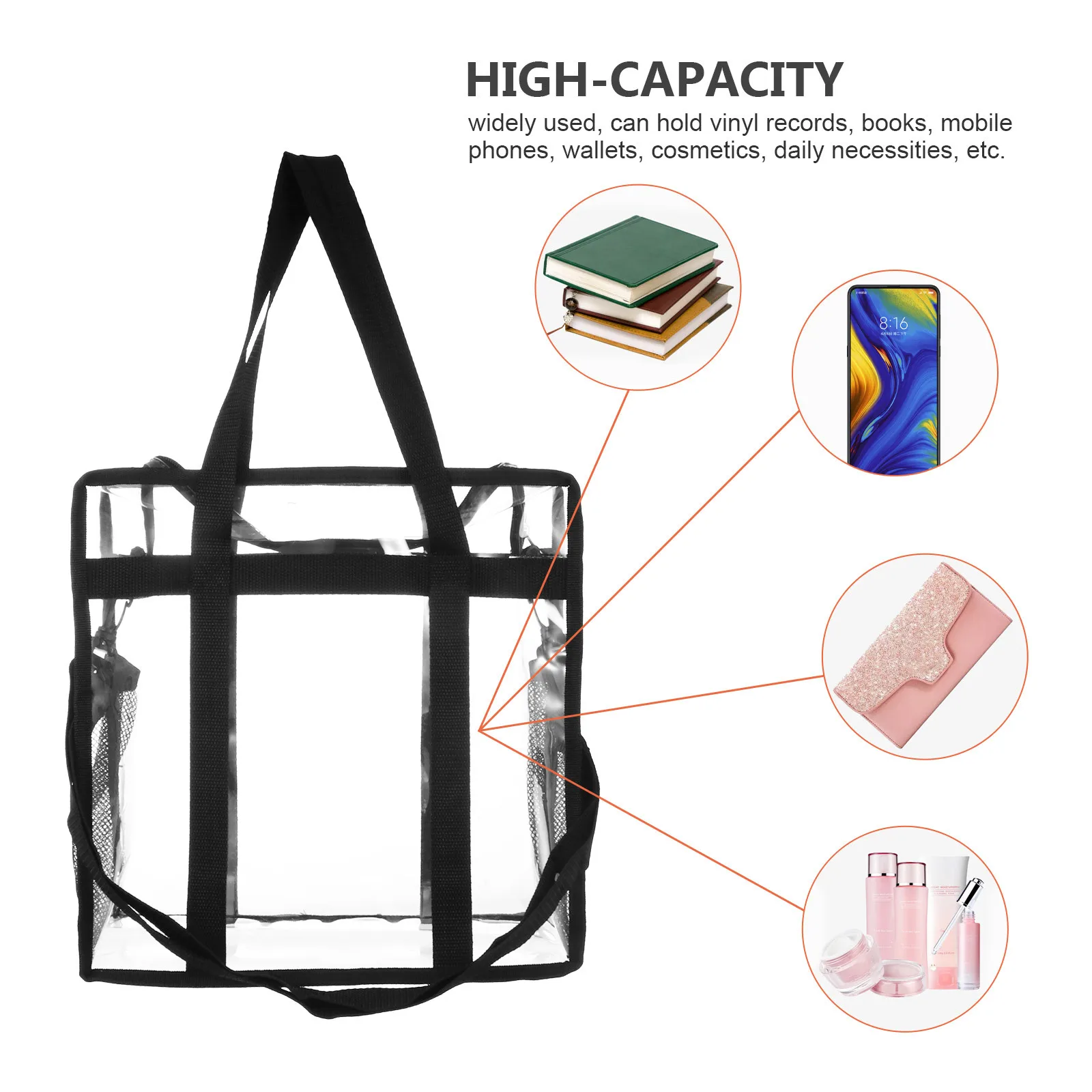 Clear PVC Record Storage Bag Large Capacity Waterproof Handbag Transparent Shoulder Bag For Vinyl Travel Camping Dating
Clear PVC Record Storage Bag Large Capacity Waterproof Handbag Transparent Shoulder Bag For Vinyl Travel Camping Dating