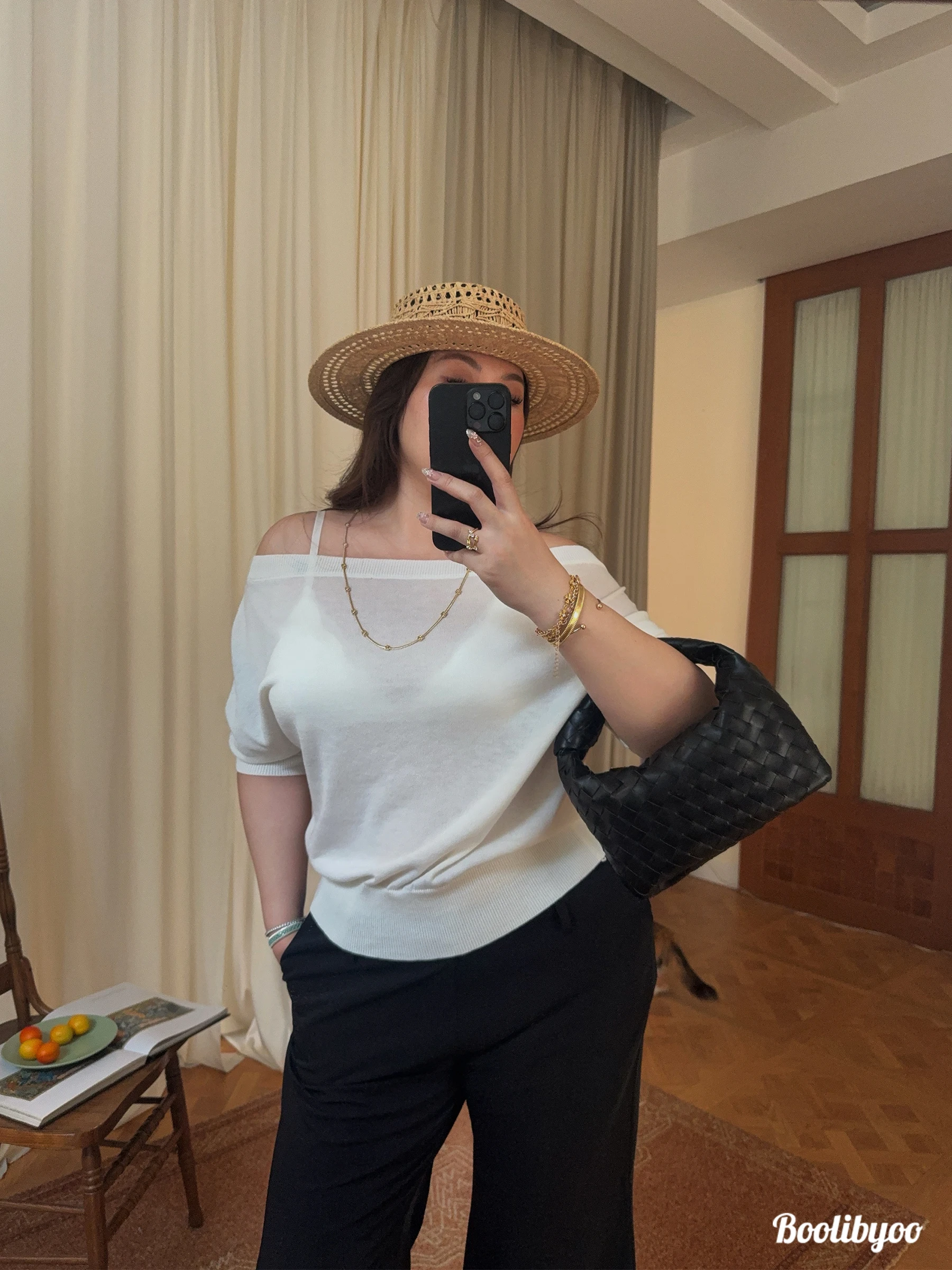 Boolibyoo Summer Transparentism Large Size High-End Feeling Rayon Shoulder Bared Knitted Top French Style Straight Cut Medium...
Boolibyoo Summer Transparentism Large Size High-End Feeling Rayon Shoulder Bared Knitted Top French Style Straight Cut Medium...