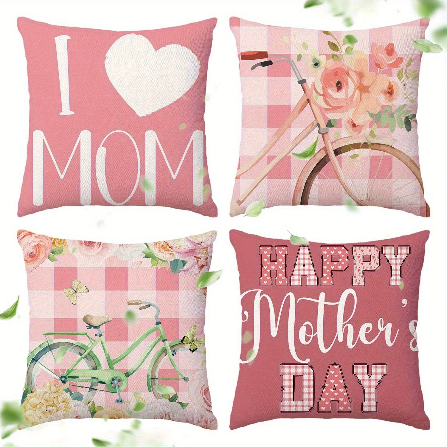 4 Mother's Day Floral Throw Pillow Covers, 18x18 Inch, Pink and White Stripes, with Inspirational Quotes, Zipper Closure, Polyes
4 Mother's Day Floral Throw Pillow Covers, 18x18 Inch, Pink and White Stripes, with Inspirational Quotes, Zipper Closure, Polyes
