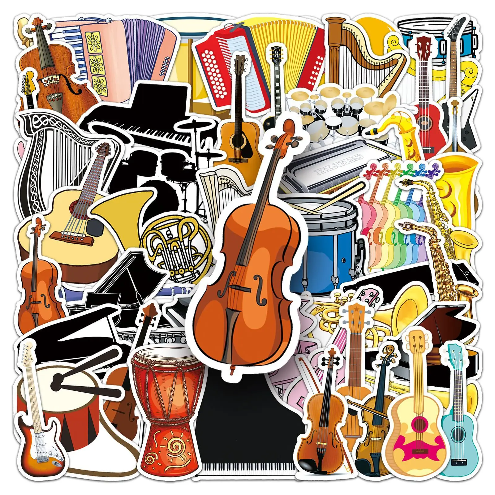 10/50PCS Musical Instrument Piano Cello Viola Violin Harmonica Guitar Cartoon Graffiti Decorative Waterproof Sticker Kids Toy
10/50PCS Musical Instrument Piano Cello Viola Violin Harmonica Guitar Cartoon Graffiti Decorative Waterproof Sticker Kids Toy