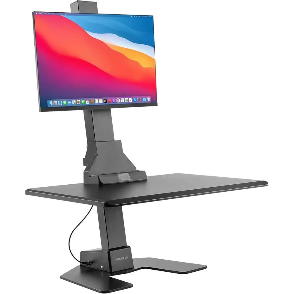 Motorized Standing Desk Converter with Monitor Mount, Adjustable Height, Fits Up to 32 Monitor, 28 Wide Keyboard Tray
Motorized Standing Desk Converter with Monitor Mount, Adjustable Height, Fits Up to 32 Monitor, 28 Wide Keyboard Tray