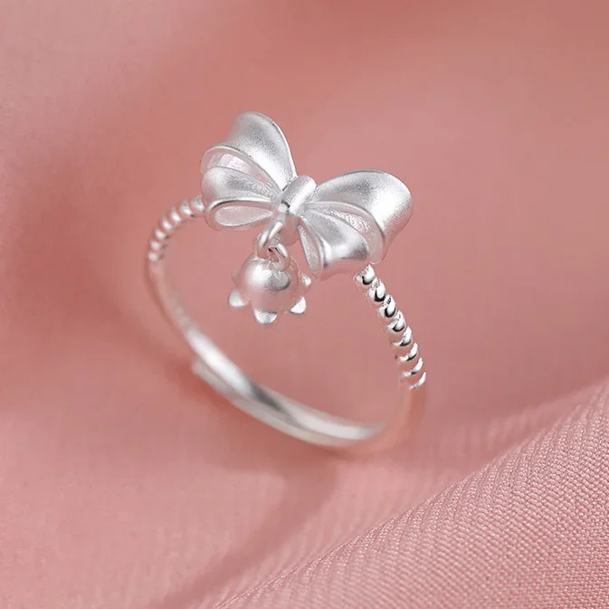 Real 925 Sterling Silver Minimalist Bowknot Flower Pendant Rings for Women Cute Adjustable Fine Jewelry Accessories
Real 925 Sterling Silver Minimalist Bowknot Flower Pendant Rings for Women Cute Adjustable Fine Jewelry Accessories