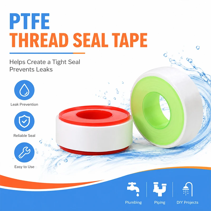 5pcs Premium Wide Length PTFE Seal Tape Waterproof Leak-Proof Tape for Water Pipes Gas Lines Faucets Bathroom Fittings
5pcs Premium Wide Length PTFE Seal Tape Waterproof Leak-Proof Tape for Water Pipes Gas Lines Faucets Bathroom Fittings
