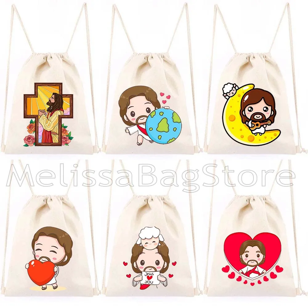 Cartoon Jesus Christ Floral Cross Love Faith Cute Christian Bible Belief Flower Drawstring Bag Backpack Gym Yoga Sports Sackpack
Cartoon Jesus Christ Floral Cross Love Faith Cute Christian Bible Belief Flower Drawstring Bag Backpack Gym Yoga Sports Sackpack