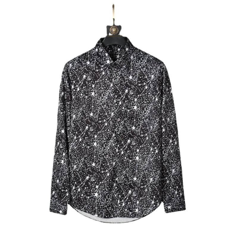 New men's shirt, long sleeved, non ironing shirt, fashionable fitting printed shirt, trendy black shirt
New men's shirt, long sleeved, non ironing shirt, fashionable fitting printed shirt, trendy black shirt