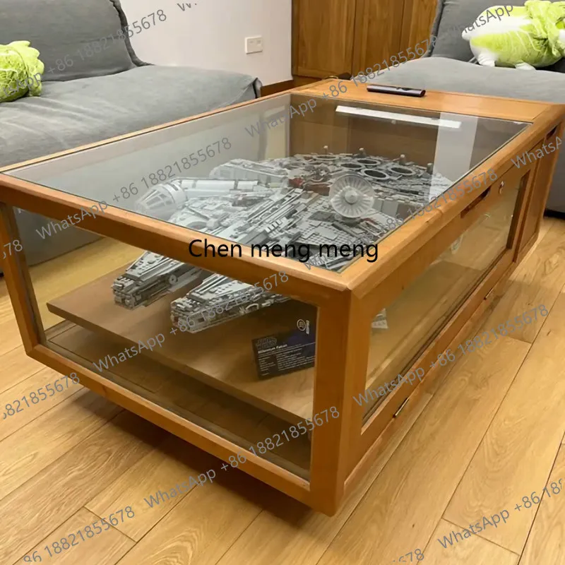 Журнальный столик из массива вишневого дерева с закаленным стеклом, креативный дизайн в китайском стиле
Журнальный столик из массива вишневого дерева с закаленным стеклом, креативный дизайн в китайском стиле