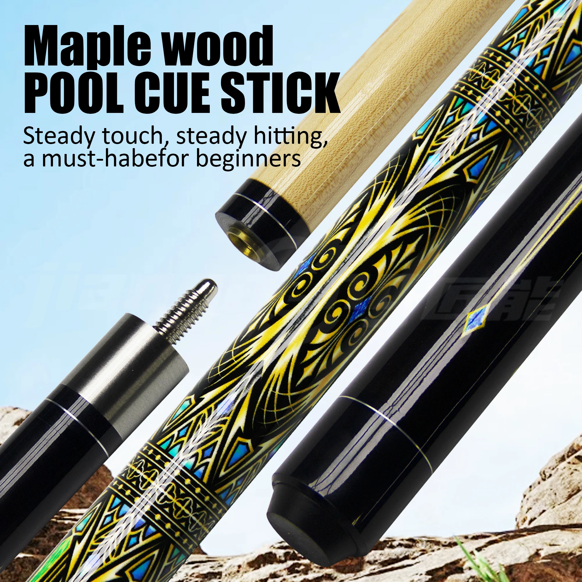 Pro Style Maple Pool Cue 13mm Leather Tip|1/2 Split for Snooker/3 Cushion|58in Billiard Stick|Anti-Slip Grip taco de billar 
Pro Style Maple Pool Cue 13mm Leather Tip|1/2 Split for Snooker/3 Cushion|58in Billiard Stick|Anti-Slip Grip taco de billar
