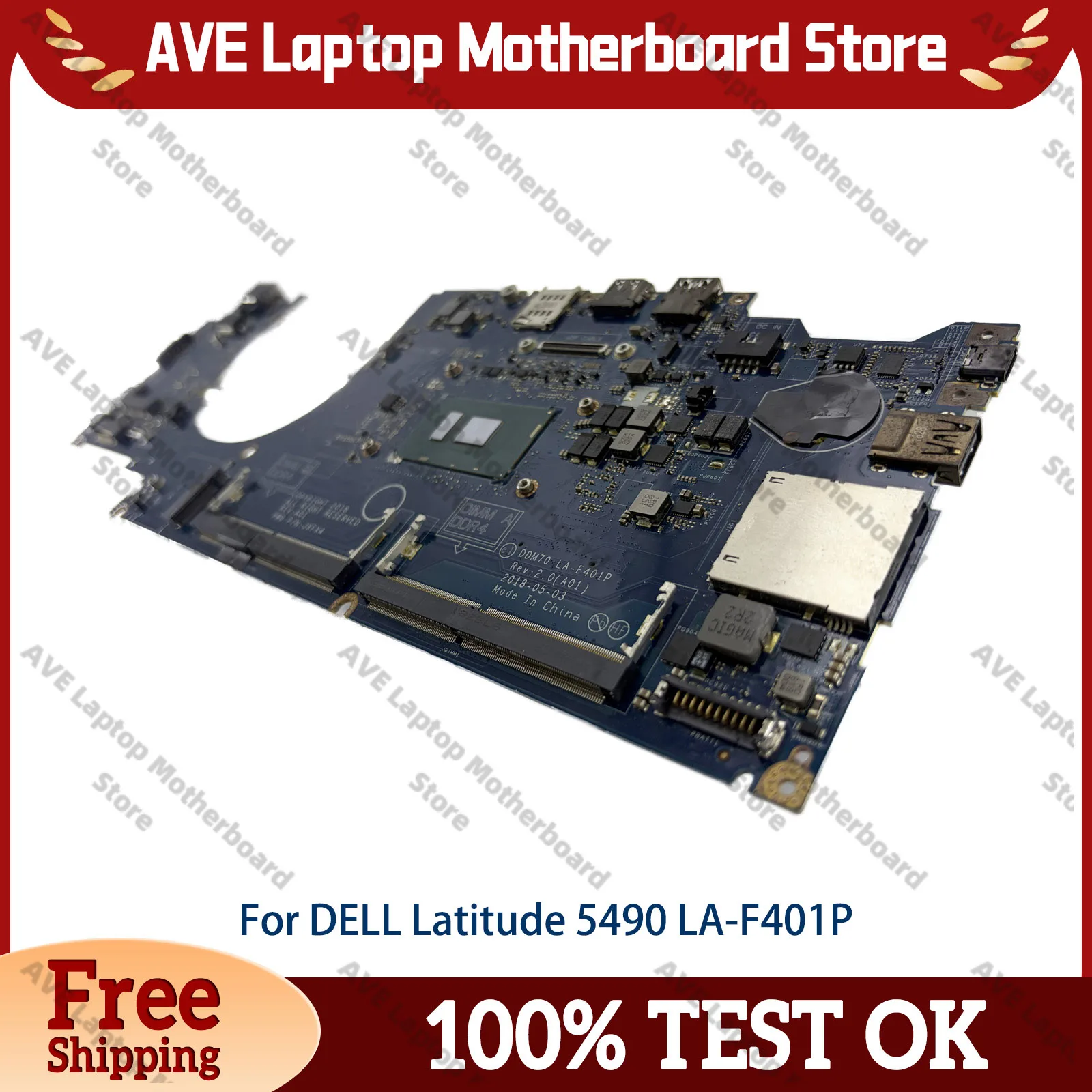 For DELL Latitude 5490 Laptop Motherboard LA-F401P with I3 I5 I7 7th/8th CPU 0C08DH 0M71FV 0NJFT2 08KN1W 0M79GG 100% Fully Test
For DELL Latitude 5490 Laptop Motherboard LA-F401P with I3 I5 I7 7th/8th CPU 0C08DH 0M71FV 0NJFT2 08KN1W 0M79GG 100% Fully Test