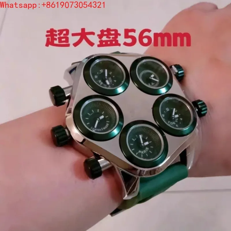 The Great Qin Empire multi-time zone quartz large plate red silicone tape watch
The Great Qin Empire multi-time zone quartz large plate red silicone tape watch