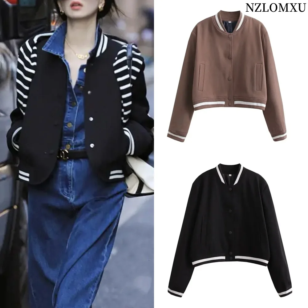 Women Fashion Autumn New Loose Pilot Jacket Long-sleeved Single-breasted Stand Collar Short Coats Chic Female Tops
Women Fashion Autumn New Loose Pilot Jacket Long-sleeved Single-breasted Stand Collar Short Coats Chic Female Tops