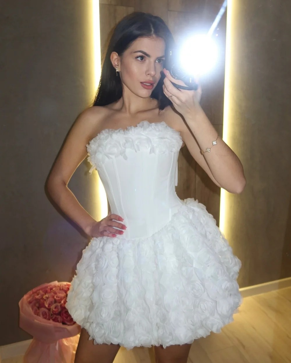Customized Sexy Fashion Jersey Handmade Flower Pleat Ruched A-line Strapless Short Dresses Evening Dresses Exquisite Elegant
Customized Sexy Fashion Jersey Handmade Flower Pleat Ruched A-line Strapless Short Dresses Evening Dresses Exquisite Elegant