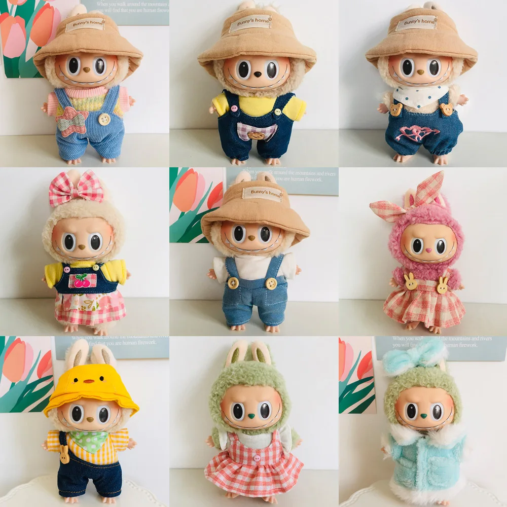 Cute For 17cm Plush Doll V1 V2 V3 Vinyl Toy Outfit Hanging Charm Overalls Set Hat Clothing Accessories Doll Costume Garment
Cute For 17cm Plush Doll V1 V2 V3 Vinyl Toy Outfit Hanging Charm Overalls Set Hat Clothing Accessories Doll Costume Garment