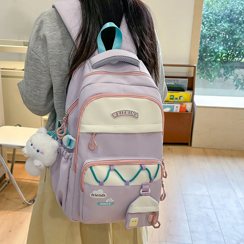 TRAVEASY Brand Women's Korean Style Color Block Backpack School College Campus Daypack Lightweight Durable Fashion Bag for Girls
TRAVEASY Brand Women's Korean Style Color Block Backpack School College Campus Daypack Lightweight Durable Fashion Bag for Girls