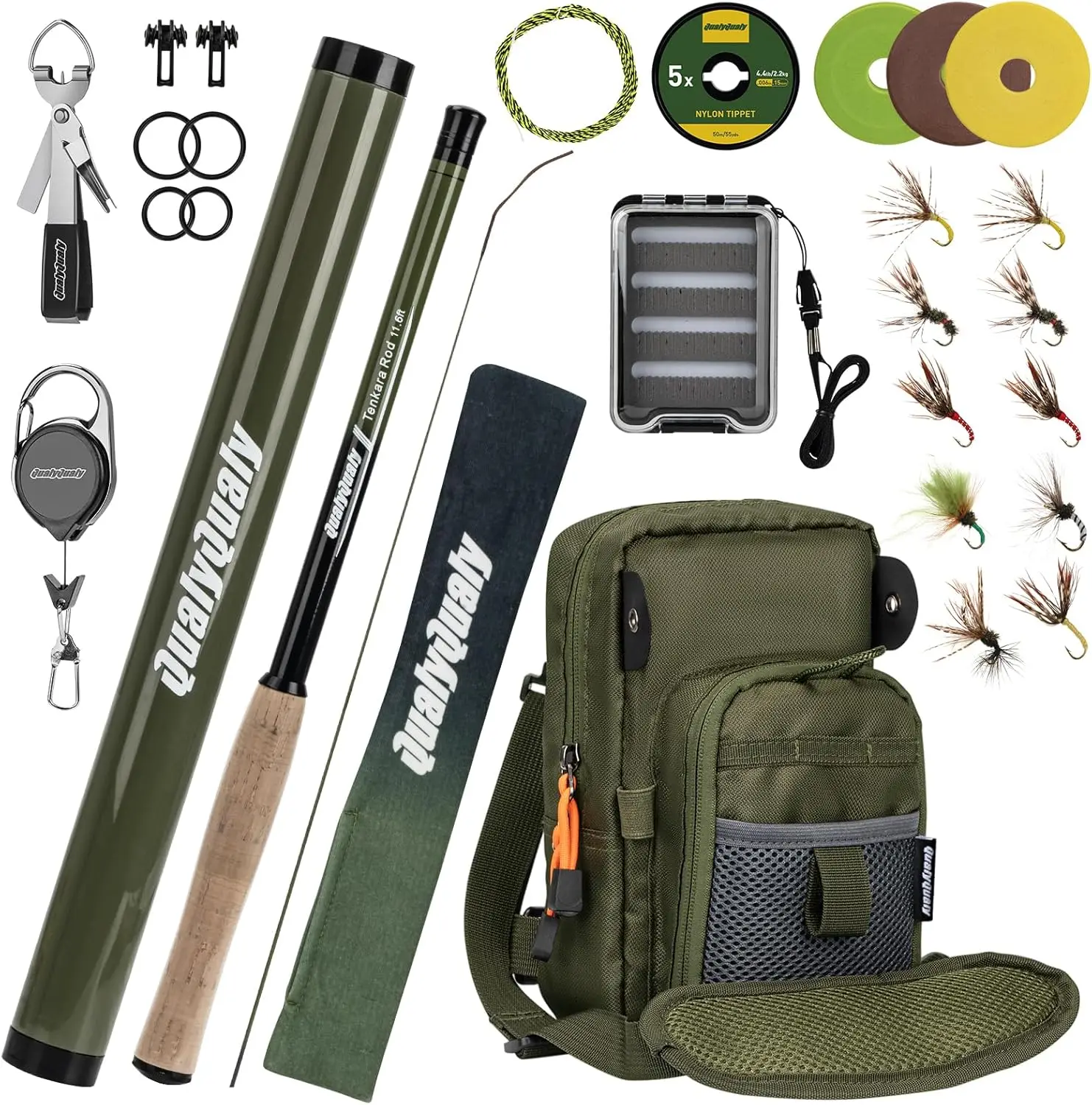 Tenkara Fly Rod Combo Beginner Kit 10.6ft/11.6ft Telescopic Fly Fishing Rod with Flies Tippet Chest Bag
Tenkara Fly Rod Combo Beginner Kit 10.6ft/11.6ft Telescopic Fly Fishing Rod with Flies Tippet Chest Bag