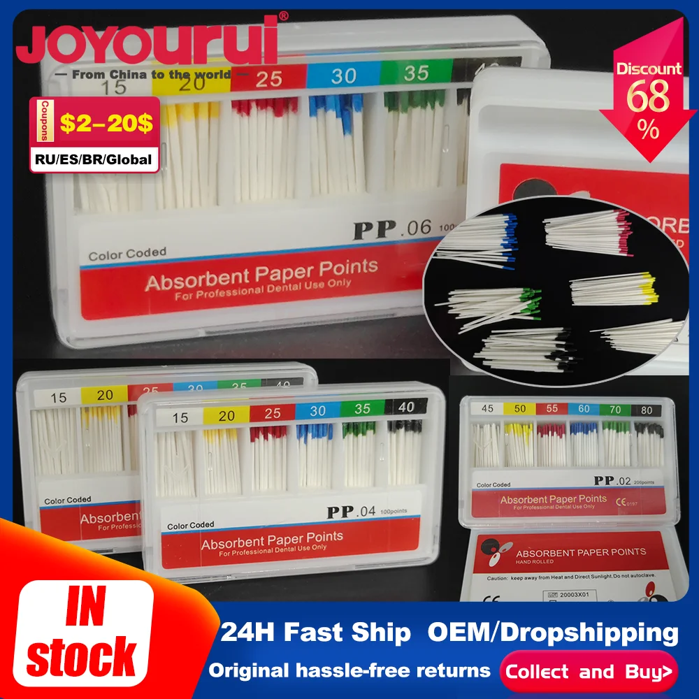 Dental Absorbent Paper Points Moisture Absorbing Paper Tips Taper 0.06 15#20#30#25#40#35# Dental Clinics Consumables
Dental Absorbent Paper Points Moisture Absorbing Paper Tips Taper 0.06 15#20#30#25#40#35# Dental Clinics Consumables