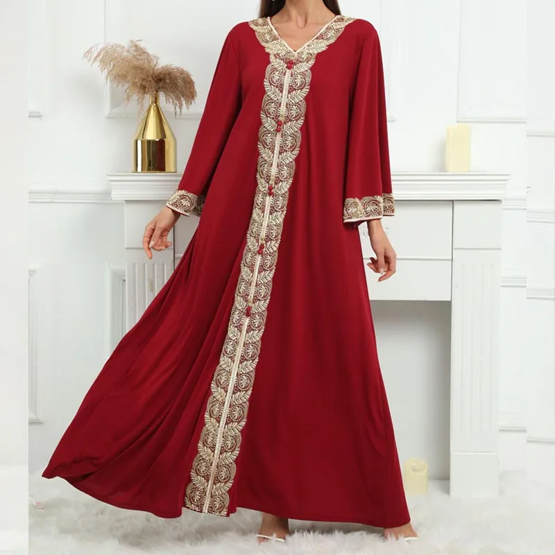 Boutique Embroidery Abaya Muslim Women's Long Robe Dubai Islamic Robe Party Evening Dresses Moroccan Kaftan Elegant Djellaba
Boutique Embroidery Abaya Muslim Women's Long Robe Dubai Islamic Robe Party Evening Dresses Moroccan Kaftan Elegant Djellaba