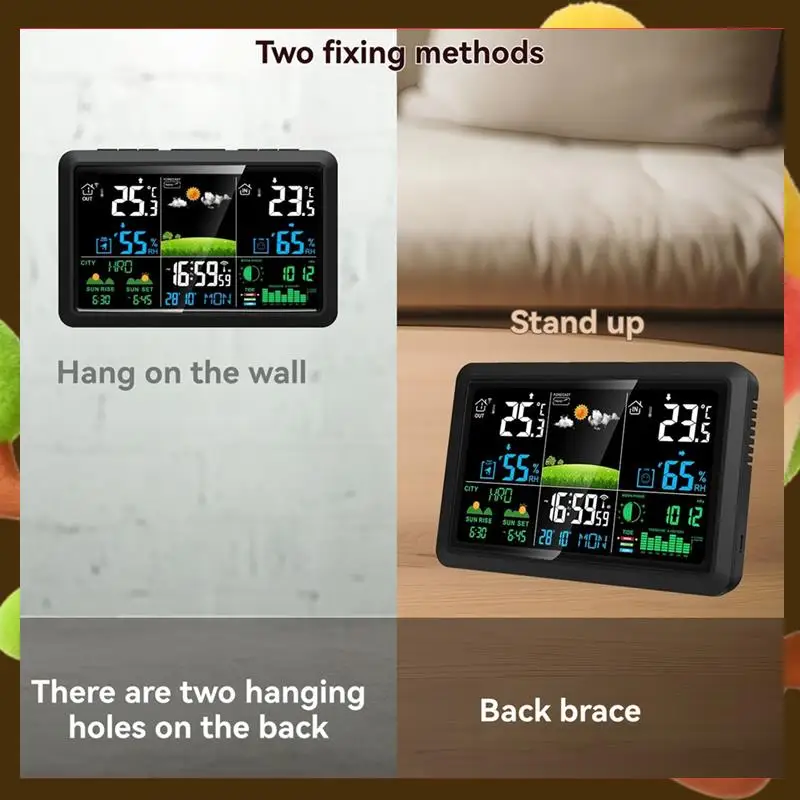 Multifunction Tuya Weather Station Air Quality Temperature Humidity Meter Moon Phase Air Pressure Weather Clock-Retail
Multifunction Tuya Weather Station Air Quality Temperature Humidity Meter Moon Phase Air Pressure Weather Clock-Retail