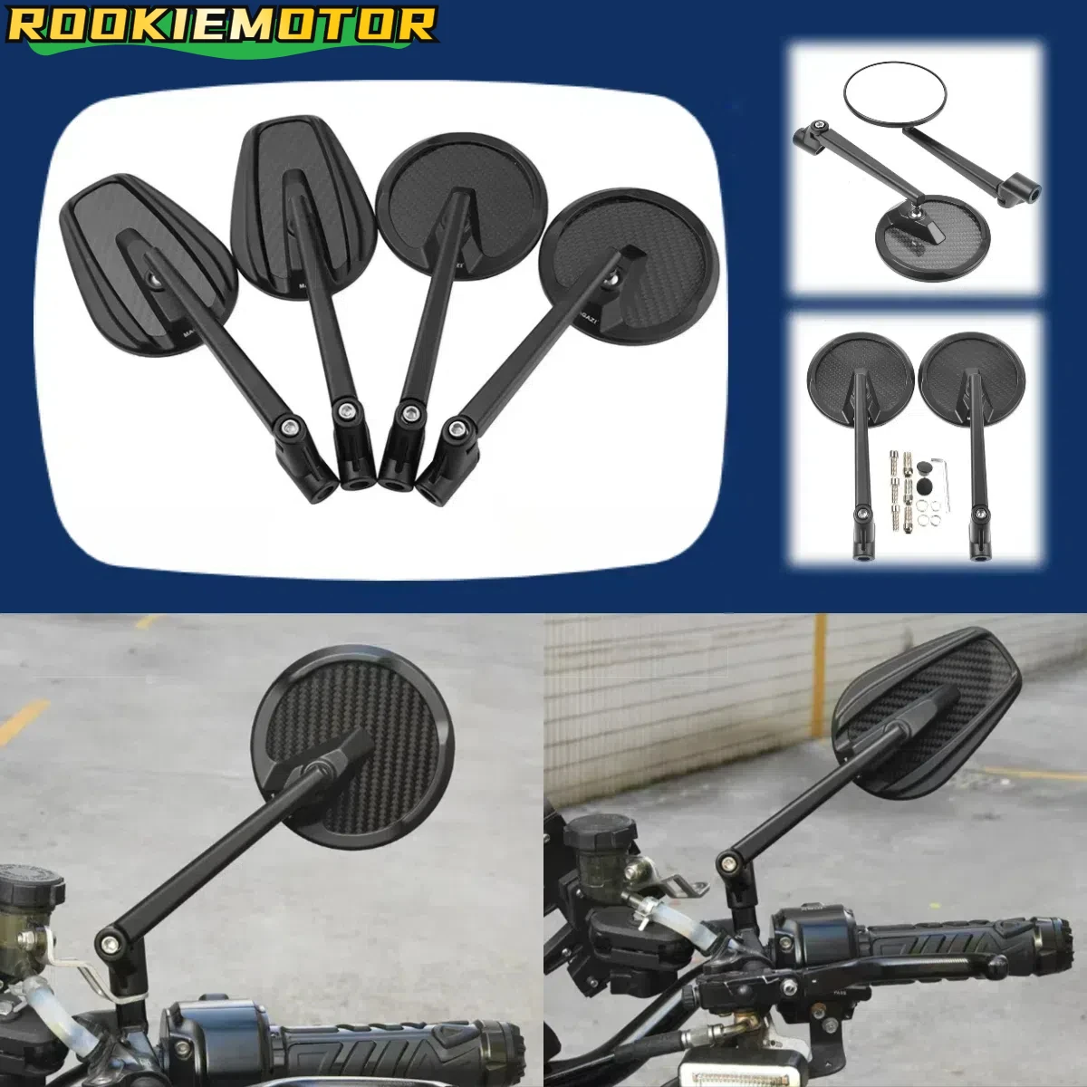 Universal Real Carbon Fiber Rear View Mirror Foldable Motorcycle Side Mirror 8mm/10mm
Universal Real Carbon Fiber Rear View Mirror Foldable Motorcycle Side Mirror 8mm/10mm