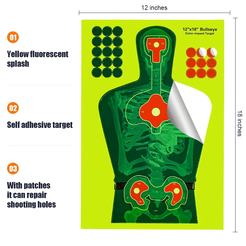 10pcs 12x18 Inch Half-Length Humanoid Shooting Target Paper Fluorescent Sticker Hunting Training Target Paper
10pcs 12x18 Inch Half-Length Humanoid Shooting Target Paper Fluorescent Sticker Hunting Training Target Paper
