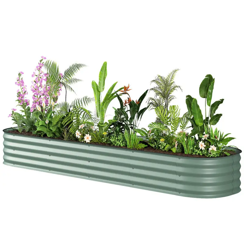 Outsunny 7.9' x 2' x 1' Galvanized Raised Garden Bed Kit, Metal Planter Box with Safety Edging, Green
Outsunny 7.9' x 2' x 1' Galvanized Raised Garden Bed Kit, Metal Planter Box with Safety Edging, Green