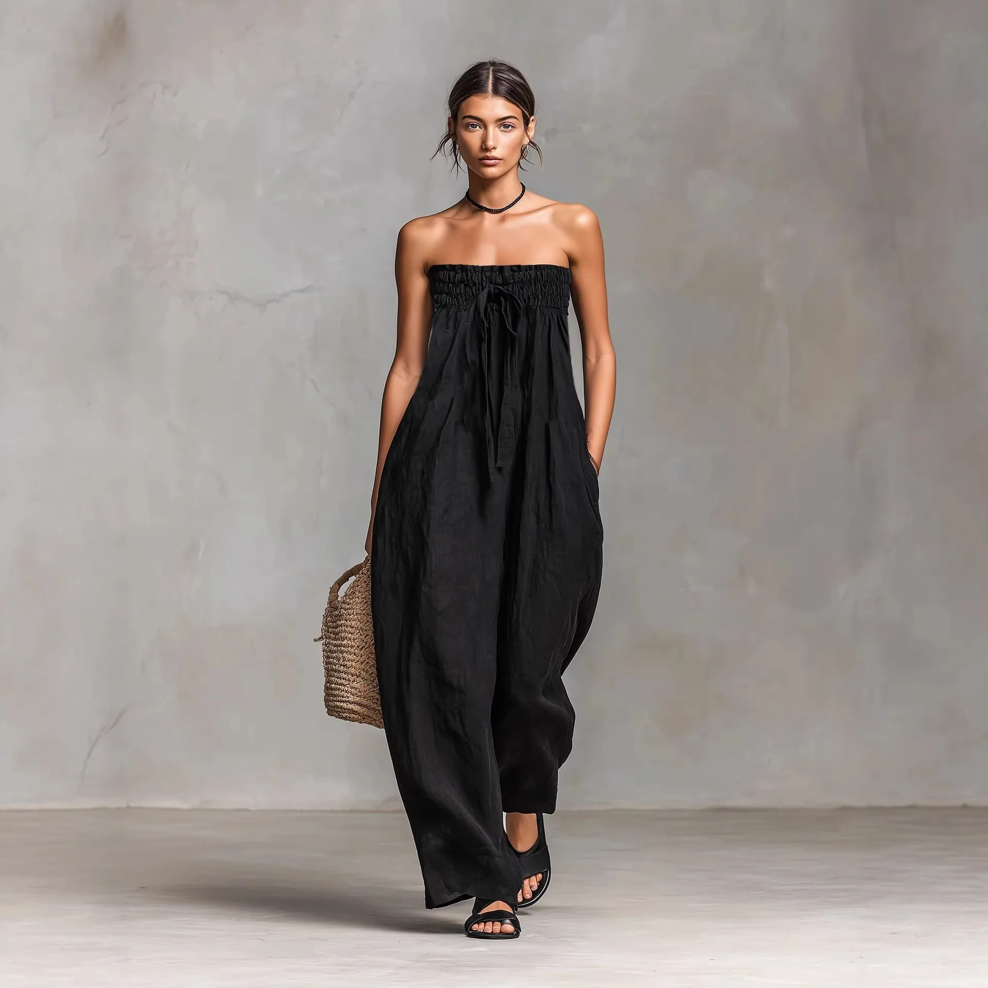 2026 Spring Summer Women Overalls Cotton Linen Strapless Jumpsuit Playsuit Pants Romper Clothing
2026 Spring Summer Women Overalls Cotton Linen Strapless Jumpsuit Playsuit Pants Romper Clothing