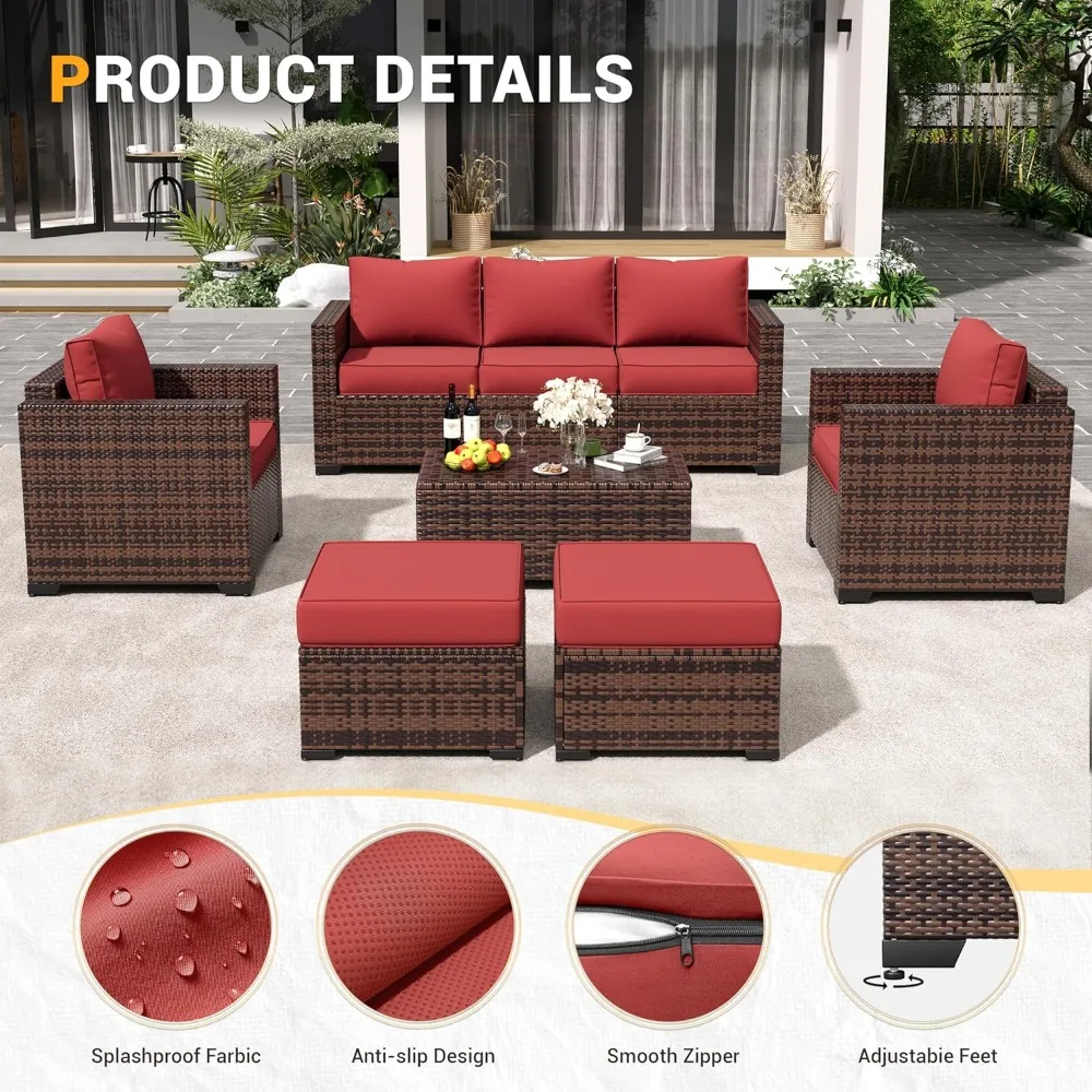 Patio Furniture Set, Outdoor Furniture Wicker Rattan Sofa, Outdoor Sectional with Ottomans, Patio Set for Backyard, Customized
Patio Furniture Set, Outdoor Furniture Wicker Rattan Sofa, Outdoor Sectional with Ottomans, Patio Set for Backyard, Customized