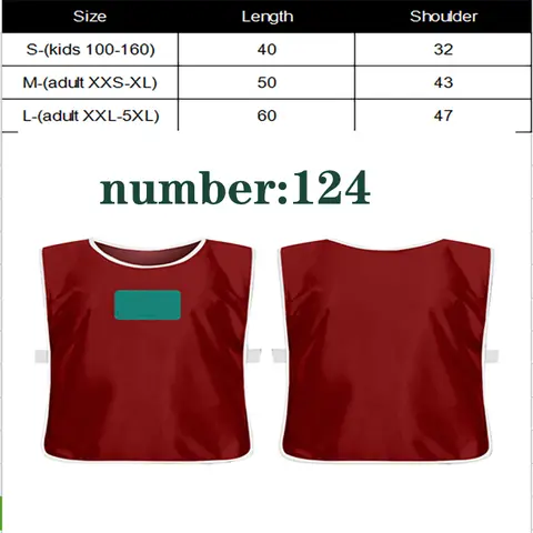 Calamari Games Player Seong Gi-hun Cosplay Costume 124 456 Tracksuit Calamari Tank Top Adult vest