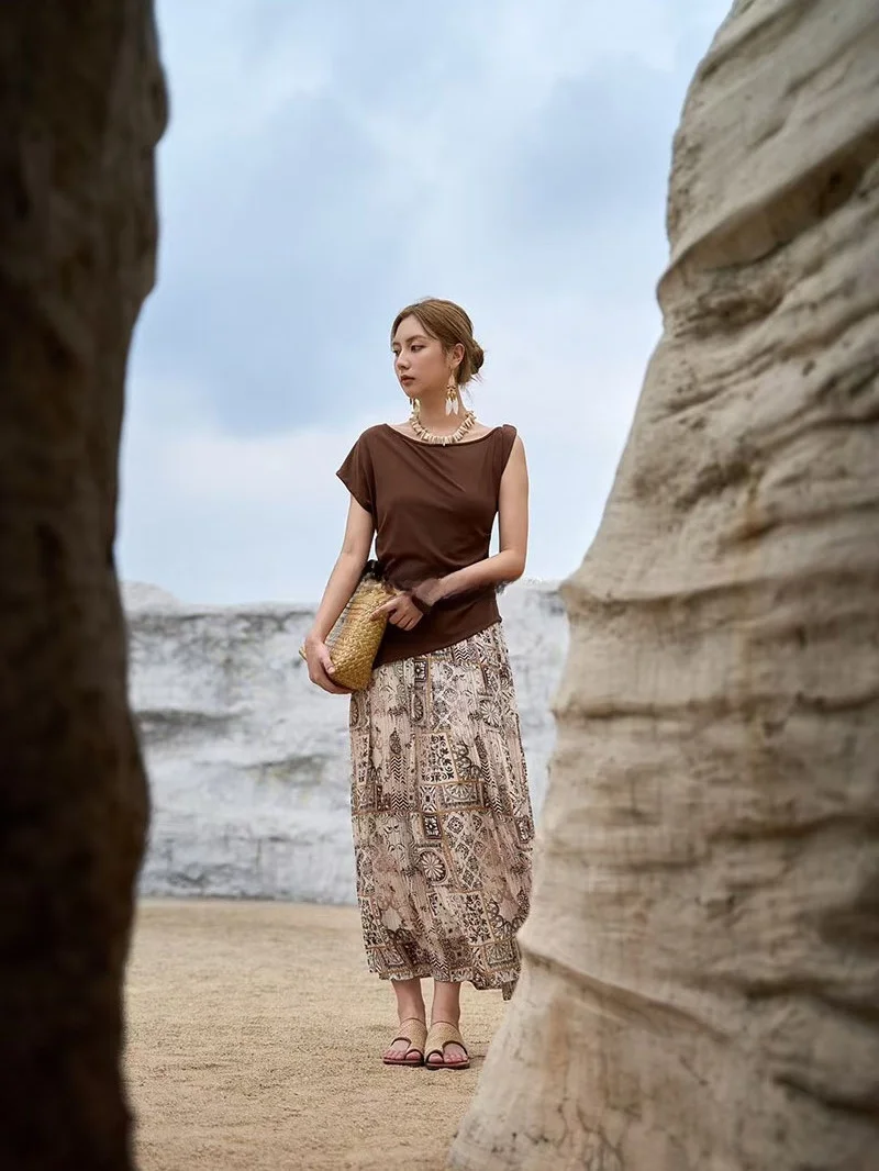 Slimming Effect Loose Fit round Ne Svel Top And f Skirt Two Piece Set for Women Summer Faionable Versatile Outfit
Slimming Effect Loose Fit round Ne Svel Top And f Skirt Two Piece Set for Women Summer Faionable Versatile Outfit