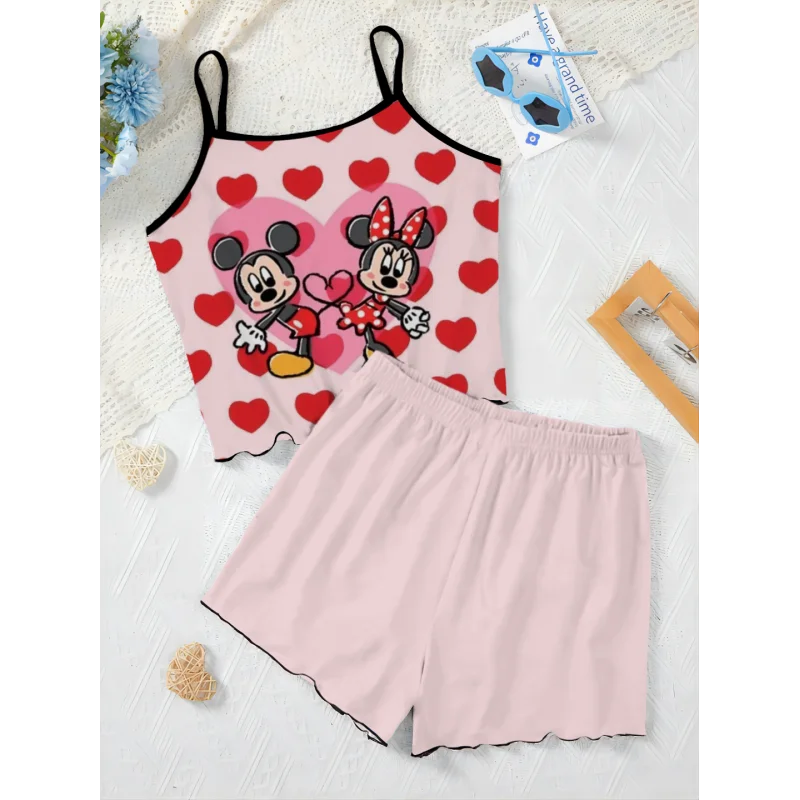 Short Sets for Women 2 Pieces Minnie Mouse Lettuce Trim Mickey Women's Suit Disney Slip Dress Pajama Skirt T-shirt Top Elegant
Short Sets for Women 2 Pieces Minnie Mouse Lettuce Trim Mickey Women's Suit Disney Slip Dress Pajama Skirt T-shirt Top Elegant
