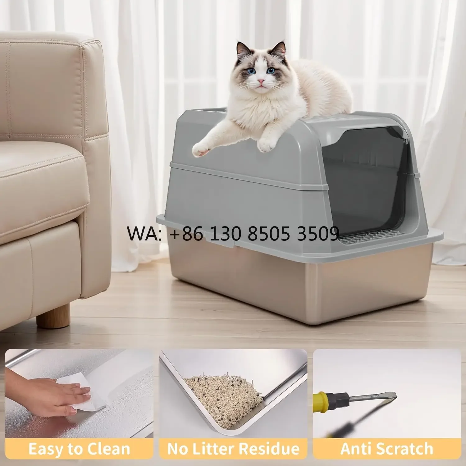 Custom Label Enclosed Extra-large Stainless Steel Box Metal Cat Box for Cats of All Sizes
Custom Label Enclosed Extra-large Stainless Steel Box Metal Cat Box for Cats of All Sizes