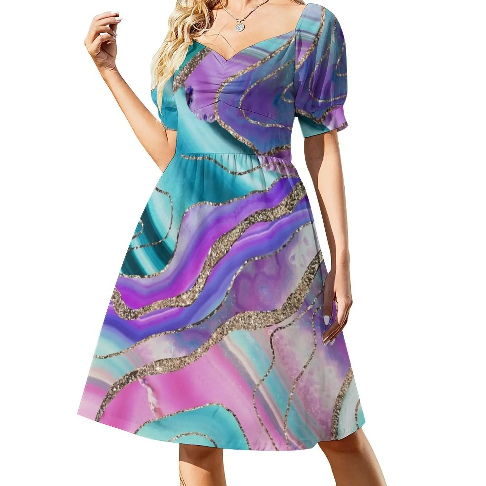 Unicorn Mermaid Agate Glitter Glam #1 (Faux Glitter) #marble #decor #art Short-Sleeved Dress dress party night clothes
Unicorn Mermaid Agate Glitter Glam #1 (Faux Glitter) #marble #decor #art Short-Sleeved Dress dress party night clothes